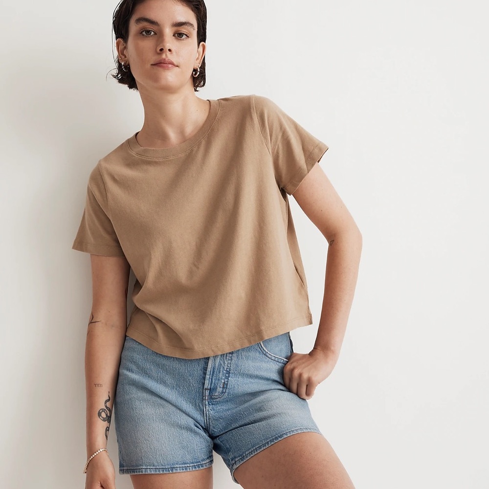 Madewell Softfade Cotton Boxy-Crop Tee